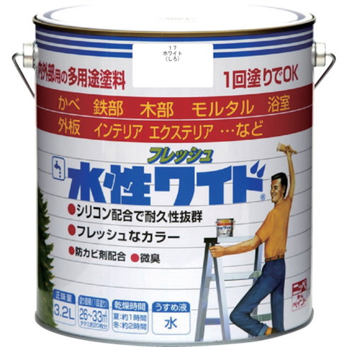ニッペ 水溶性生新しい広広とした 3.2L 白いこと HTA103-3.2 ニッペ HTA1033.2 工事 ともし火装具 ペンキ塗り 室内装飾装具 えの具(代引不可)【貨物輸送無料】