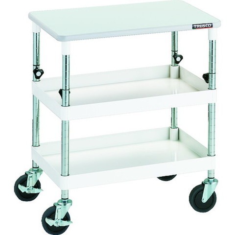 TRUSCO トラスコ フェニックスワゴン 省音 600X400XH700~950 天板付 W色 PEWA762TW 組立品 組立設置不可(代引不可)【送料無料】 42,857円
