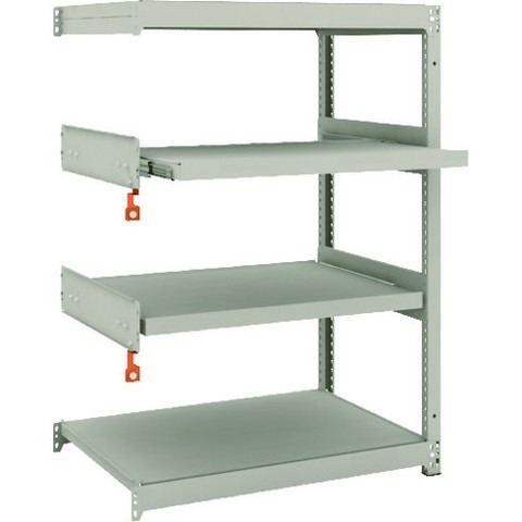 TRUSCO トラスコ M1.5型軽中量棚 860X595X1200 2段 スライド2段 連結 M1.54362M2B 組立品 組立設置不可(代引不可)【送料無料】