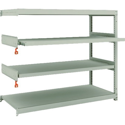 TRUSCO トラスコ M1.5型軽中量棚 1460X595X1200 2段 スライド2段 連結 M1.54562M2B 組立品 組立設置不可(代引不可)【送料無料】
