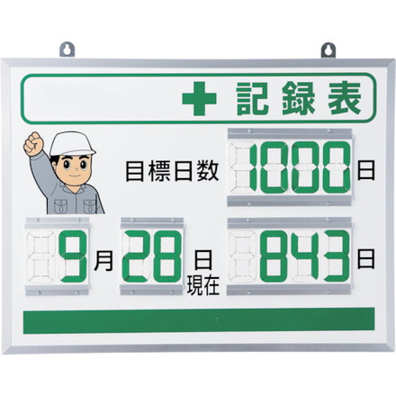 ユニット デジタル+記録表 ユニット 安全用品 標識 標示 安全掲示板(代引不可)【送料無料】
