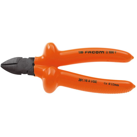 FACOM 絶縁工具 ダイアゴナルカッター 165mm FACOM社 手作業工具 絶縁用品 絶縁切断用工具(代引不可)【送料無料】