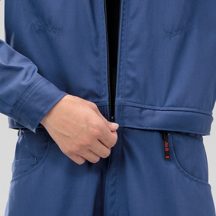 AUTO-BI 腰割レツナギ服6950-001ネイビーブルー-L 山田辰 保護具 作業服 つなぎ服(代引不可)【送料無料】