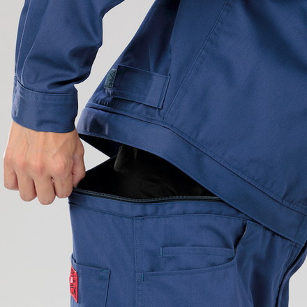 AUTO-BI 腰割レツナギ服6950-001ネイビーブルー-L 山田辰 保護具 作業服 つなぎ服(代引不可)【送料無料】