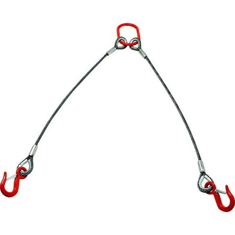 TRUSCO トラスコ 2本吊リアルミロックスリング フック付キ 6mmX1.5m TWEL2P6S1.5(代引不可)【送料無料】