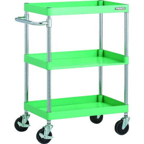TRUSCO トラスコ フェニックスワゴン 省音 600X400XH880 3方棚板付 YG色 PEW962H1YG 組立品 組立設置不可(代引不可)【送料無料】 26,948円