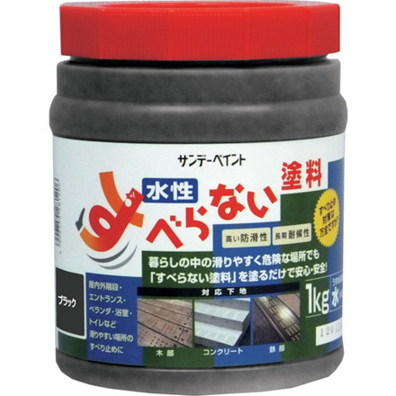 サンデーペイント スベラナイ塗料 1kg ブラック サンデーペイント 工事 照明用品 塗装 内装用品 塗料(代引不可)【送料無料】の通販は 7,330円