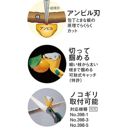 ムサシ 替刃3段式高枝切リ鋏アンビル刃 ムサシ 園芸用品 緑化用品 高枝切りハサミ(代引不可)【送料無料】_4