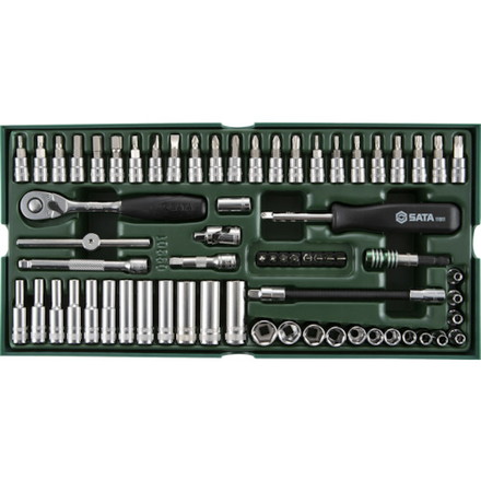 SATA 1/4"DRソケットレンチセット6角タイプトレー入リ SATA社 手作業工具 ソケットレンチ ソケットレンチセット(代引不可)【送料無料】の通販は