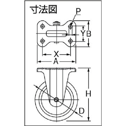 ヨドノ ノーパンクタイヤ固定車付 ヨドノ 金物 建築資材 キャスター 空気入 ノーパンクキャスター(代引不可)【送料無料】