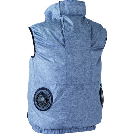 岡潮 冷感保冷剤付き、空調ベスト＋バッテリー付20201 ネイビー 3L(1