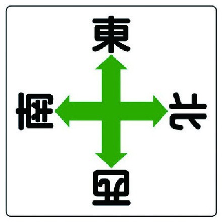 ユニット クレーン標識 矢印東西南北 鉄板 600X600 ユニット 安全用品 標識 標示 安全標識(代引不可)【送料無料】の通販は