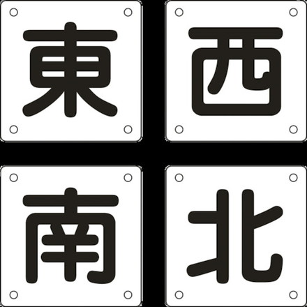 緑十字 クレーン関係標識 東 西 南 北 クレーンB小 300×300mm 4枚組 スチール 日本緑十字社 安全用品 標識 標示 安全標識(代引不可)【送料無料】