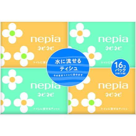ネピア ネピアネピネピ水ニ流セルポケットティシュ10W16コパック【1ケース40パック入リ】 王子ネピア 清掃 衛生用品 労働衛生用品 ペーパータオル(代引不可)【送料無料】