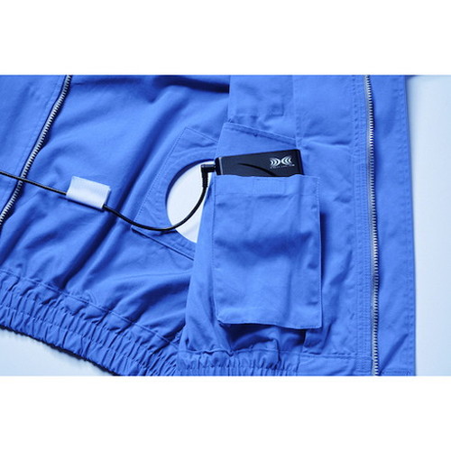 空調服 空調服[[R下]] 難燃長袖ブルゾン ウエアのみ ライトブルー 2L KU91731C24S4 環境改善用品 暑さ対策用品 冷却衣服(代引不可)【送料無料】_3