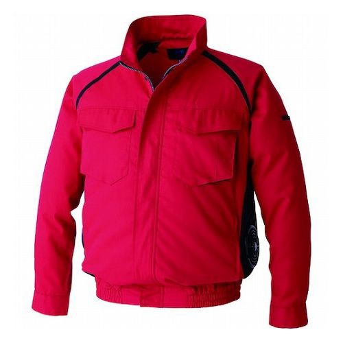 空調服 空調服[[R下]] 長袖ブルゾン ウエアのみ レッド LL KU92400R70S4 環境改善用品 暑さ対策用品 冷却衣服(代引不可)【送料無料】の通販は
