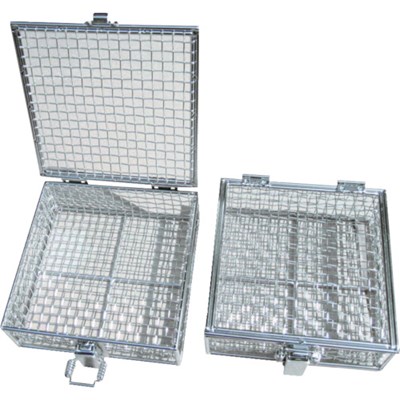 オオモリ 蝶番蓋付バスケット小 100×100×100 OM105450 研究用品 ボトル・容器 カゴ(代引不可)【送料無料】