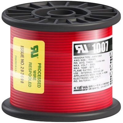 KYОWA UL耐熱ビニル絶縁電線 UL1007 AWG16 50M 赤 UL1007AWG1650MRD 電子機器 電設配線部品 電線(代引不可)の通販は 7,799円