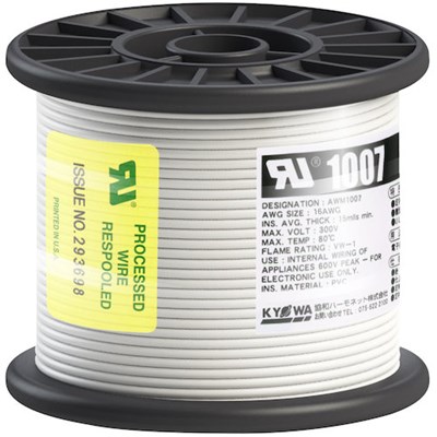 KYОWA UL耐熱ビニル絶縁電線 UL1007 AWG16 50M 白 UL1007AWG1650MWH 電子機器 電設配線部品 電線(代引不可)の通販は 7,799円