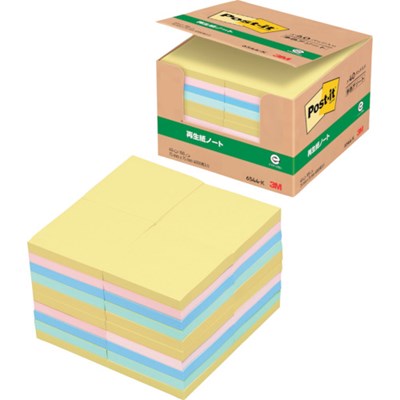 3M ポスト・イット 75X75mm 100枚X40パッド 4色混色(40冊入) 6544K オフィス・住設用品 文房具 ふせん・インデックス(代引不可)【送料無料】