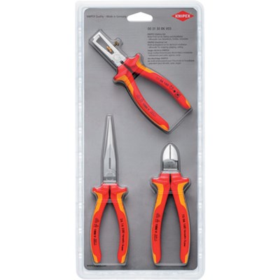 KNIPEX 絶縁工具3点セット(ワイヤーストリッパー・ニッパー・ペンチ) 003130BKV03 手作業工具 工具セット 電設・配管工具セット(代引不可)【送料無料】