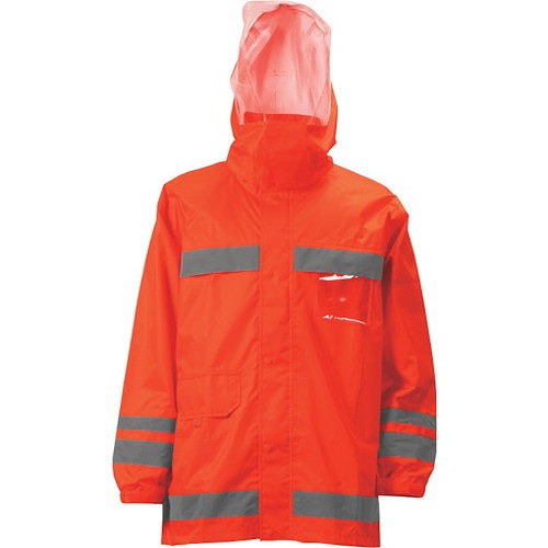 カジメイク 視認性レインスーツ オレンジ M 381025M 保護具 作業服 雨具(代引不可)【送料無料】_1