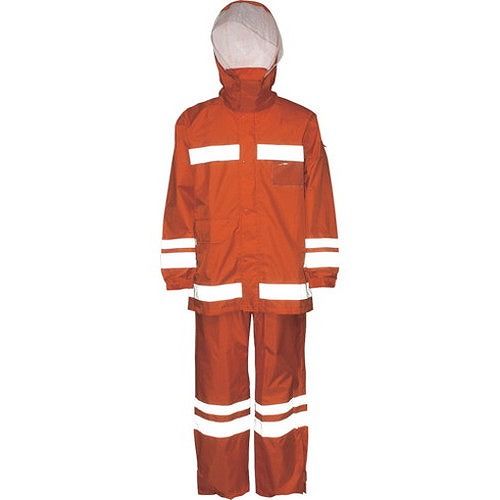 カジメイク 視認性レインスーツ オレンジ M 381025M 保護具 作業服 雨具(代引不可)【送料無料】_3