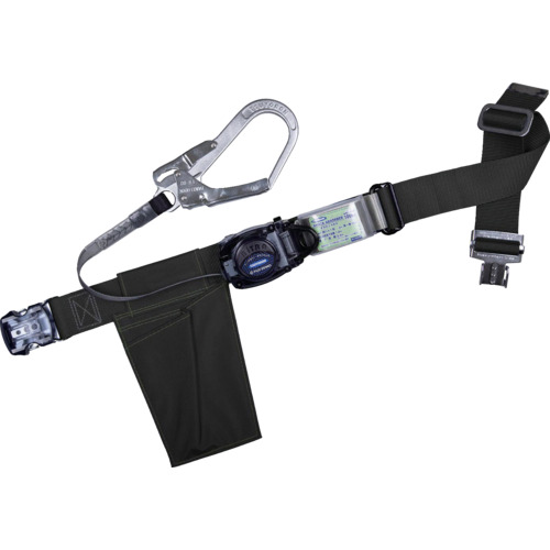 TSUYORON 胴ベルト型墜落制止用器具(巻取タイプ)ロック機構なし リトラ 黒 Lサイズ 幅50MM×長さ1400MM ワンタッチバックル仕様 TBRNOT590BLKLBP 保護具 墜落 落下防止用品 胴ベルト型墜落制止用器具(