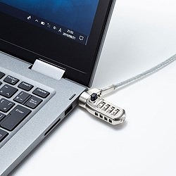 SANWA nanoスロット対応セキュリティワイヤー ダイヤル錠 SLE40S オフィス 住設用品 OA用品 セキュリティ器具(代引不可)【送料無料】_1