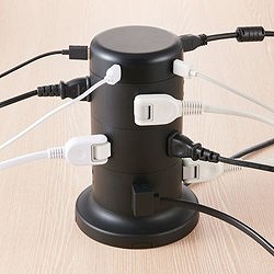 ELECOM タワー型タップ 12個口 雷サージ付 ホコリ防止シャッター付 固定可能 2.0m ブラック TTU021220BK オフィス 住設用品 OA用品 OAタップ(代引不可)【送料無料】