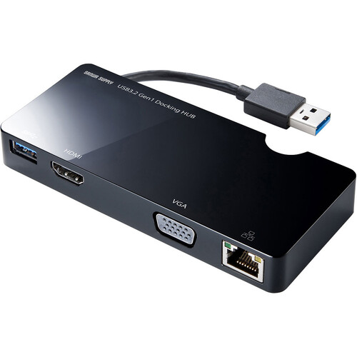 SANWA USB3.2 Gen1モバイル ドッキングステーション USB3H131BK オフィス 住設用品 OA用品 ケーブル(代引不可)【送料無料】