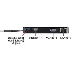 SANWA USB3.2 Gen1モバイル ドッキングステーション USB3H131BK オフィス 住設用品 OA用品 ケーブル(代引不可)【送料無料】