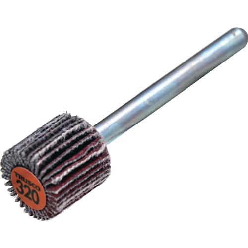 TRUSCO セラミックフラップホイール 軸径3mm #320 外径10×幅10×軸長30 (10個入) TCF1010CE320 電動 油圧 空圧工具 研削研磨用品 フラップ軸付ホイール(代引不可)【送料無料】