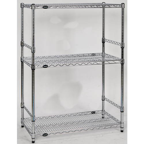 TRUSCO ステンレス製メッシュラック W605XD457XH923 3段 サイドバー付 TSMSDB3243 物流 保管用品 物品棚 ステンレス棚(代引不可)【送料無料】