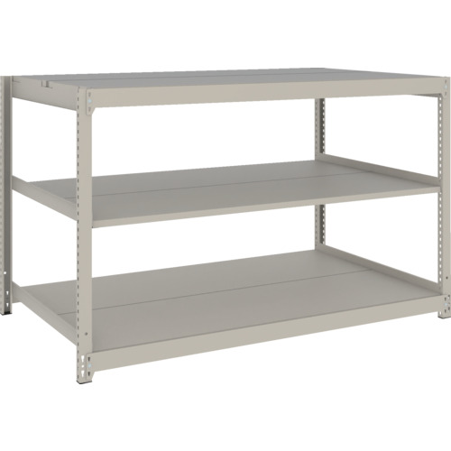 TRUSCO スチールラック 薄型ラック(耐荷重100Kg)1500×595×H900 3段単体 ネオグレー ネオグレー UL3563 物流 保管用品 物品棚 軽量棚(代引不可)【送料無料】