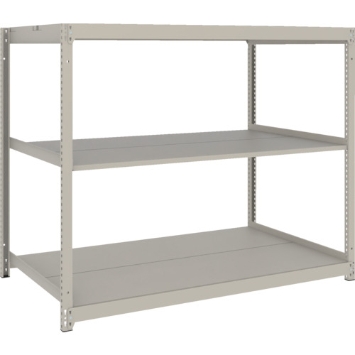 TRUSCO スチールラック 薄型ラック(耐荷重100Kg)1500×875×H1200 3段単体 ネオグレー ネオグレー UL4593 物流 保管用品 物品棚 軽量棚(代引不可)【送料無料】