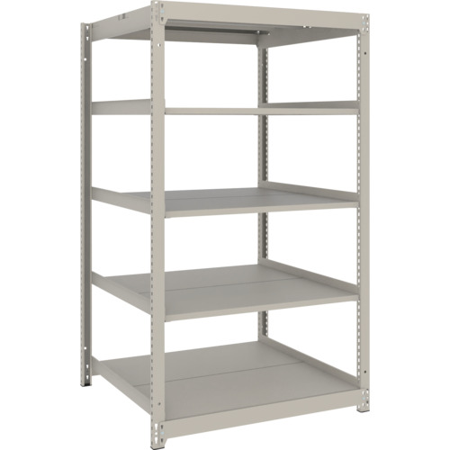 TRUSCO スチールラック 薄型ラック(耐荷重100Kg)900×595×H1500 5段単体 ネオグレー ネオグレー UL5365 物流 保管用品 物品棚 軽量棚(代引不可)【送料無料】