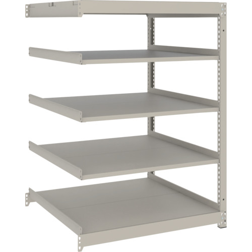 TRUSCO スチールラック 薄型ラック(耐荷重100Kg)1200×595×H1200 5段連結 ネオグレー ネオグレー UL4465B 物流 保管用品 物品棚 軽量棚(代引不可)【送料無料】