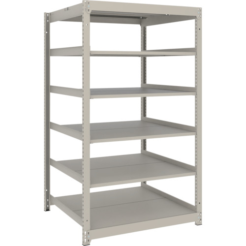 TRUSCO スチールラック 薄型ラック(耐荷重100Kg)900×875×H1500 6段単体 ネオグレー ネオグレー UL5396 物流 保管用品 物品棚 軽量棚(代引不可)【送料無料】