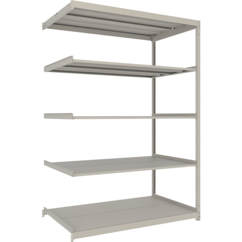 TRUSCO スチールラック 薄型ラック(耐荷重100Kg)1500×595×H2400 5段連結 ネオグレー ネオグレー UL8565B 物流 保管用品 物品棚 軽量棚(代引不可)【送料無料】