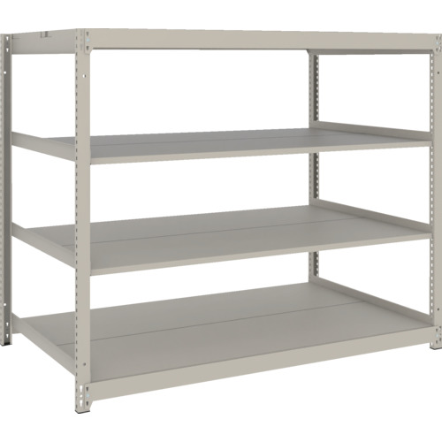 TRUSCO スチールラック 薄型ラック(耐荷重100Kg)1500×875×H1200 4段単体 ネオグレー ネオグレー UL4594 物流 保管用品 物品棚 軽量棚(代引不可)【送料無料】