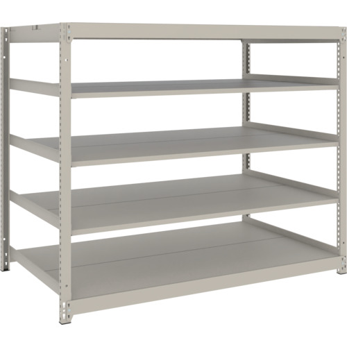 TRUSCO スチールラック 薄型ラック(耐荷重100Kg)1500×595×H1200 5段単体 ネオグレー ネオグレー UL4565 物流 保管用品 物品棚 軽量棚(代引不可)【送料無料】