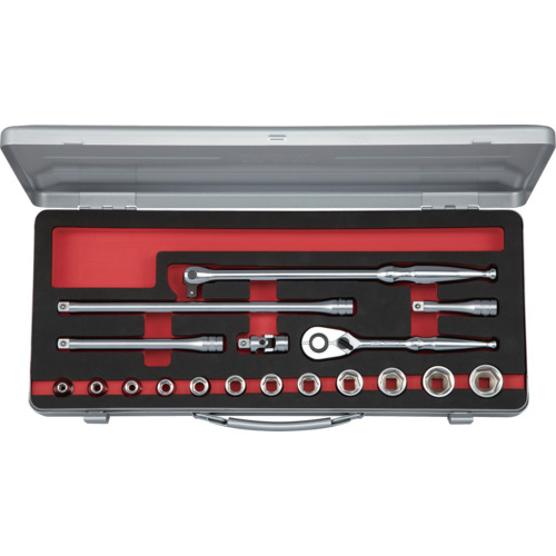 KTC 9.5sq.ソケットセット(六角)[18点] TB318A 手作業工具 ソケットレンチ ソケットレンチセット(代引不可)【送料無料】