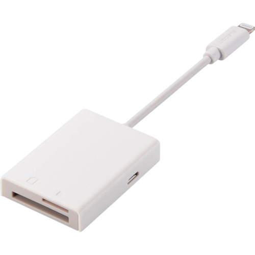 ELECOM Lightningカードリーダー SD+microSD対応 Type-C変換アダプタ ケーブル7cm MRLC201WH オフィス 住設用品 OA用品 メモリ(代引不可)【送料無料】