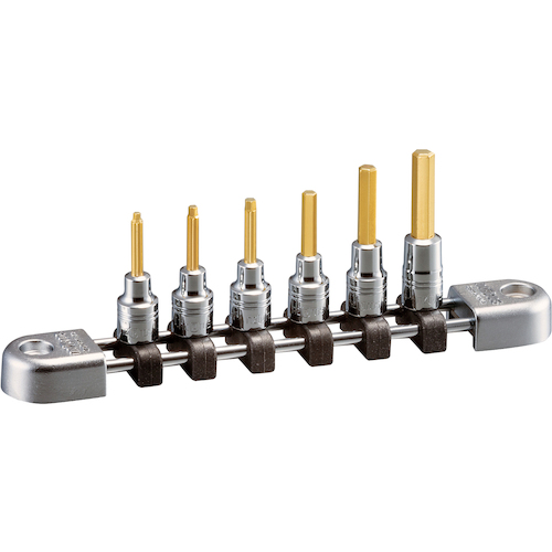 nepros 6.3sq.ヘキサゴンビットソケットセット(6コ組) チタンコーティング NTBT206A 手作業工具 ソケットレンチ ヘキサゴンソケット(代引不可)【送料無料】