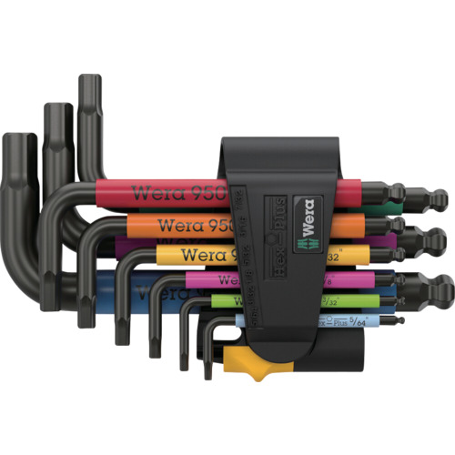 Wera 950/9 ヘックスプラス マルチカラーインペリアル3 Lキーセット、 ブラックレーザー 22641 手作業工具 ドライバー 六角棒レンチ ボールポイント六角棒レンチ(代引不可)【送料無料】