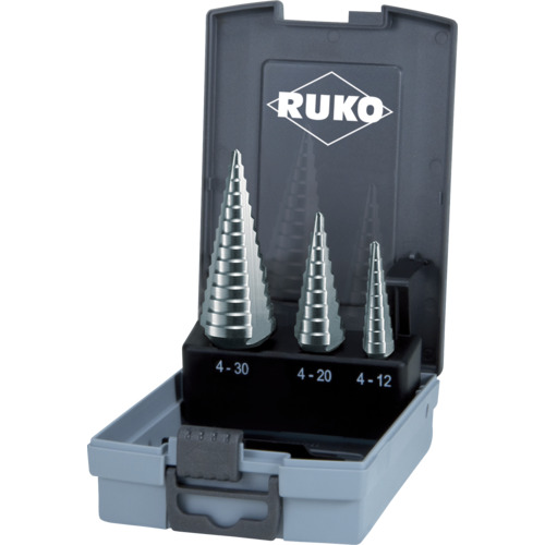RUKO 3枚刃スパイラルステップドリル 3本組セット ハイス 101326RO 切削工具 穴あけ工具 ステップドリル(代引不可)【送料無料】