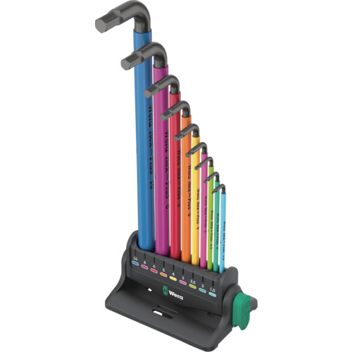 Wera 950/9 ヘックスプラスマルチカラー3 Lキーセット ミリサイズ ブラックレーザー 133165 手作業工具 ドライバー 六角棒レンチ ボールポイント六角棒レンチ(代引不可)【送料無料】