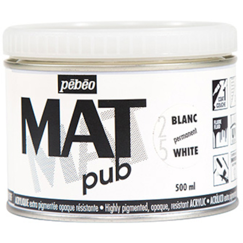 Pebeo マットピュブ 500ml NO.25 パーマネントホワイト 257025 工事 照明用品 塗装 内装用品 塗料(代引不可)【送料無料】