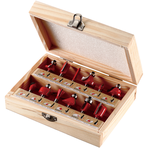 RELIEF 12本組 超硬刃トリマービット 30661 切削工具 穴あけ工具 木工用